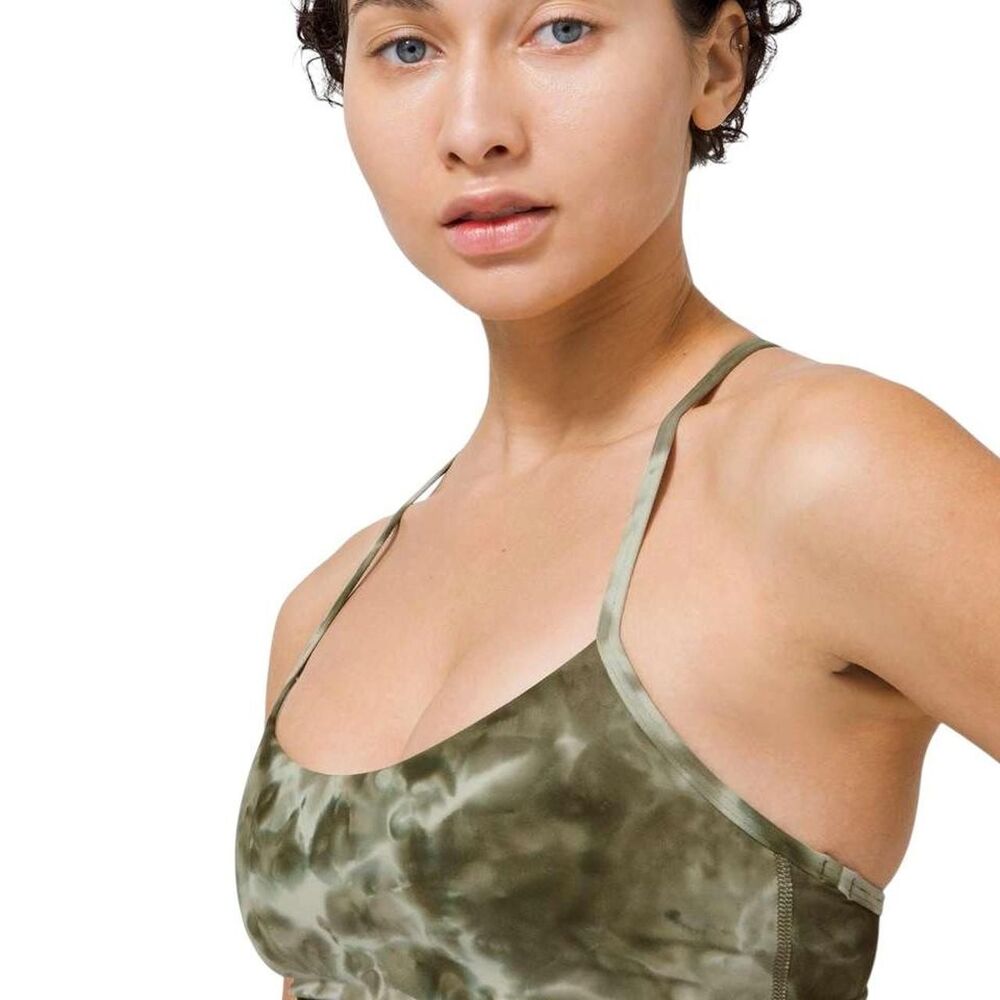 Lululemon Flow Y Bra Nulu *Light Support, B/C Cup in Diamond Dye Light Sage